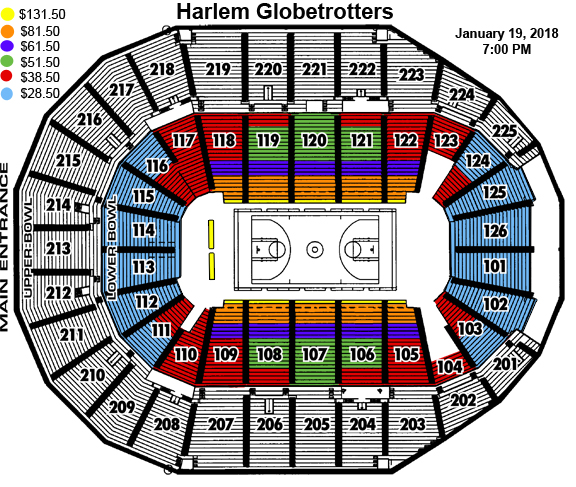 The Harlem Globetrotters Seating Chart