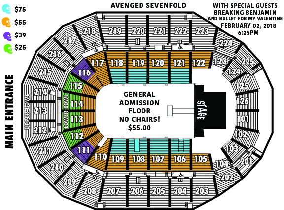Avenged Sevenfold Seating Chart