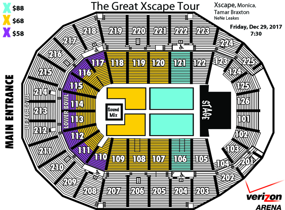 Xscape Seating Chart